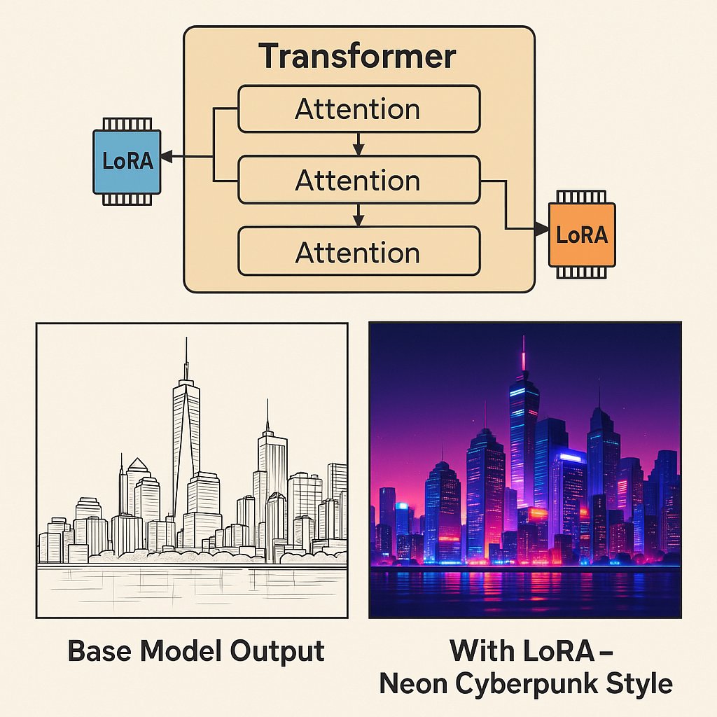 Example showing LoRA application